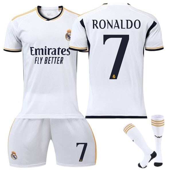 23-24 Ronaldo 7 Real Madrid -paita New Season Uusimmat aikuisten lasten jalkapallopaidat VTY Kids 28(150-160cm) hinta ja tiedot | Jalkapallovaatteet ja -varusteet | hobbyhall.fi