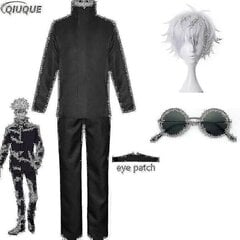 2023 Anime Jujutsu Kaisen Gojo Satoru Cosplay-asu Topit Housut Silmälaput Halloween Party Miesten univormu Peruukki-R Musta Paketti 4 S hinta ja tiedot | Puutarhakalusteet | hobbyhall.fi