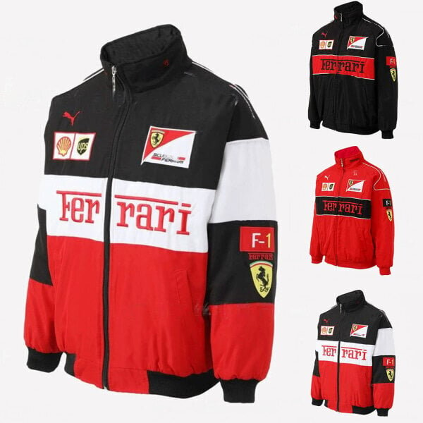 2023 Ferrari Black Embroidery Exclusive takkisetti F1 Team Racing Red Ed Ed 2XL hinta ja tiedot | Moottoripyörien lisätarvikkeet | hobbyhall.fi