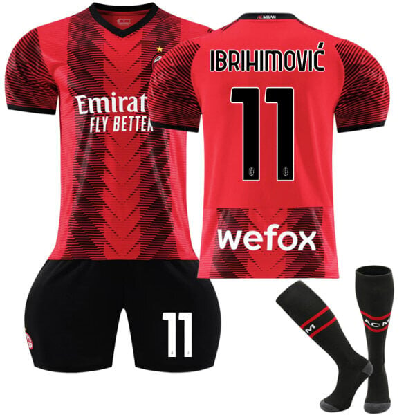 AC Milan Home Shirt Kids 23-24 nro 11 Ibrahimovic 28 hinta ja tiedot | Jalkapallovaatteet ja -varusteet | hobbyhall.fi