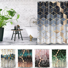 Creative 3D Geometric Figuuri Kylpyhuoneen Suihkuverho Vedenpitävä E 180*200cm hinta ja tiedot | Kylpyhuoneen sisustus | hobbyhall.fi