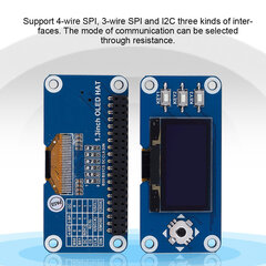 1,3 tuuman OLED Display HAT -laajennuslevy Raspberry Pi 2B/3B/Zero/Zero W hinta ja tiedot | Kannettavien tietokoneiden lisätarvikkeet | hobbyhall.fi