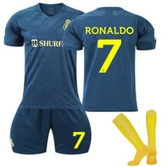 RONALDO #7 Jalkapallo T-paidat Al Nassr Away Shirt Set Lapsille Lapsille 24 (130-140cm) hinta ja tiedot | Jalkapallovaatteet ja -varusteet | hobbyhall.fi