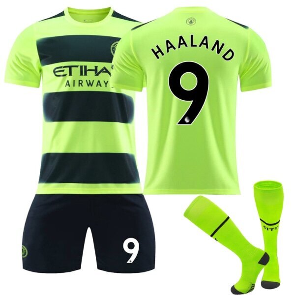 Haaland #9 Jersey Manchester City Soccer T-paidat Jersey Set Kids 28 (150-160cm) hinta ja tiedot | Jalkapallovaatteet ja -varusteet | hobbyhall.fi