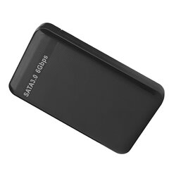 2,5 tuuman USB3.0 SATA3.0 High Speed 6Gbps Mobile kiintolevykotelo Tukee 6TB UASP-kiihdytystä (musta) hinta ja tiedot | Kannettavien tietokoneiden lisätarvikkeet | hobbyhall.fi