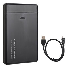 W25a820 2,5 tuuman USB2.0 SATA Mobile Hard Disk Box -kotelo Ulkoinen kiintolevykotelo (musta) hinta ja tiedot | Kannettavien tietokoneiden lisätarvikkeet | hobbyhall.fi