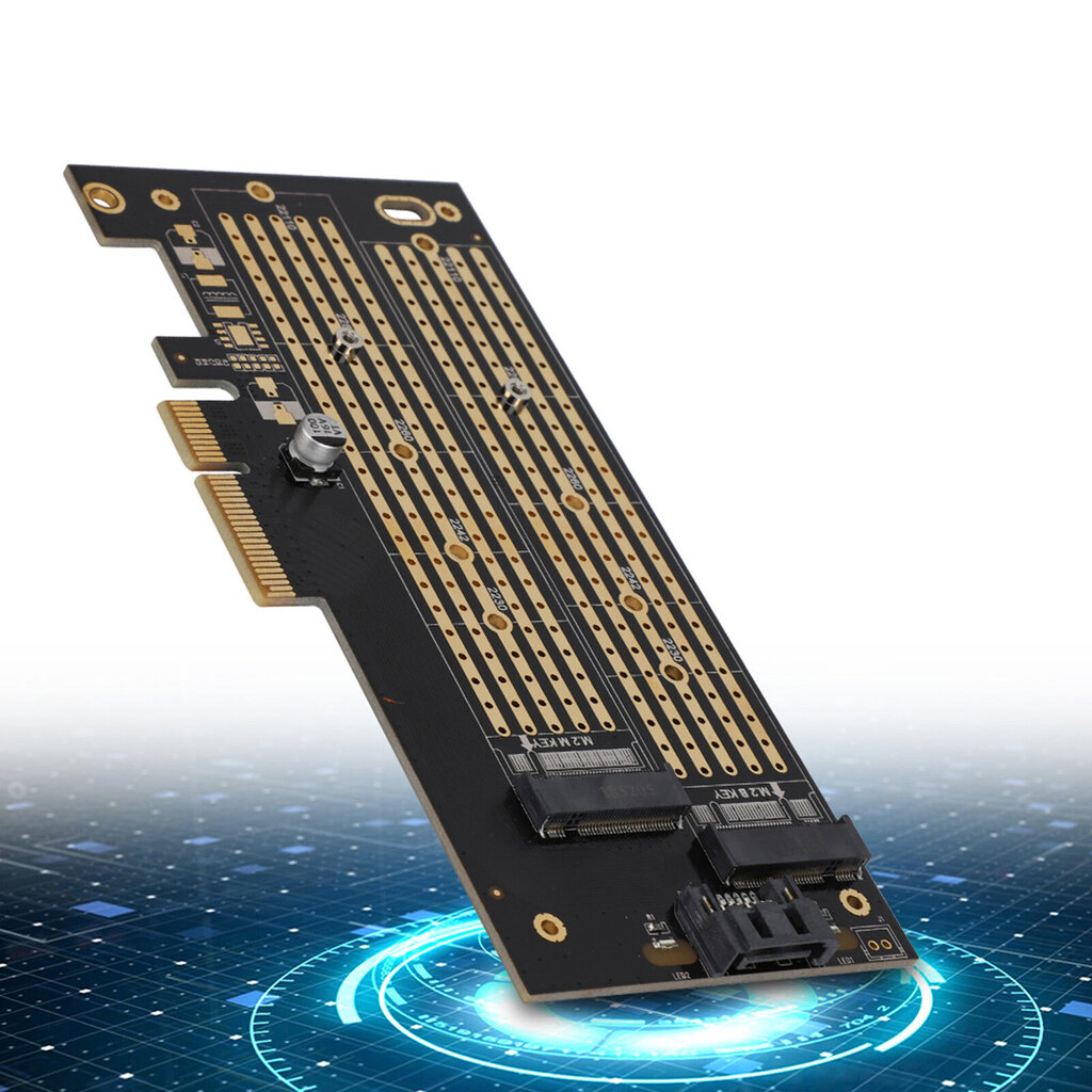 PCIE - M.2 SATA+NVME Dual Disk -laajennuskortti 2230 2242 2260 2280 22110 -kokoiselle M.2 SSD-levylle hinta ja tiedot | Kannettavien tietokoneiden lisätarvikkeet | hobbyhall.fi