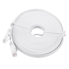 RJ45 CAT6 Ethernet verkko tasainen LAN-kaapeli UTP Patch Router Kaapelit 1000M valkoinen 15 metriä hinta ja tiedot | Kannettavien tietokoneiden lisätarvikkeet | hobbyhall.fi