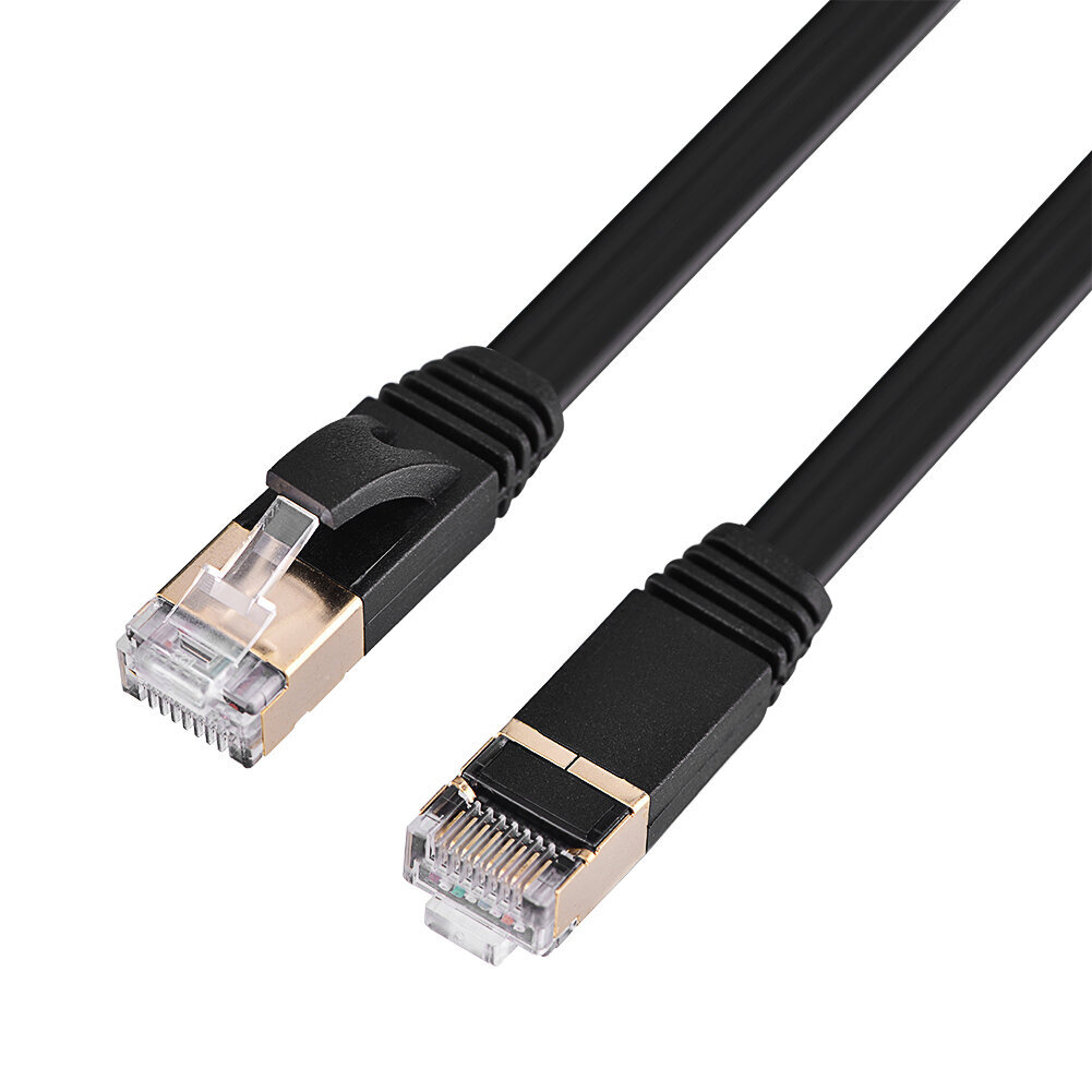 CAT7 RJ45 600 MHz Patch suojattu lähiverkkokaapeli litteä Ethernet-johto 5 m hinta ja tiedot | Kannettavien tietokoneiden lisätarvikkeet | hobbyhall.fi