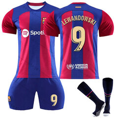 23/24 Uusi kausi Koti FC Barcelona LEWANDOWSKI No. 9 Kids Jersey Pack Kids-24 hinta ja tiedot | Jalkapallovaatteet ja -varusteet | hobbyhall.fi