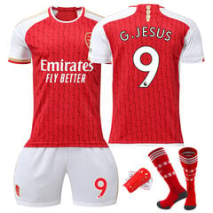 23/24 Arsenal Home Soccer Jersey Setti, jossa sukat ja suojavarusteet 9 G.JESUS Lasten koko 28 hinta ja tiedot | Jalkapallovaatteet ja -varusteet | hobbyhall.fi