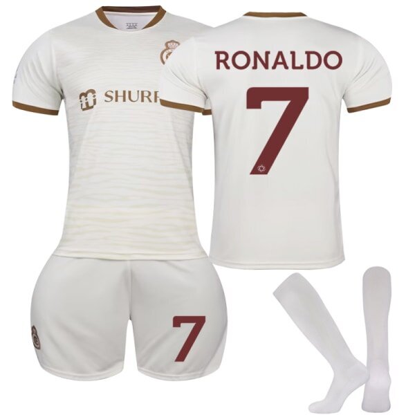 Al-Nassr kolmas paita 2023/24 Ronaldo #7 Kids Away jalkapallopaita aikuisten XS (160-165cm) hinta ja tiedot | Jalkapallovaatteet ja -varusteet | hobbyhall.fi