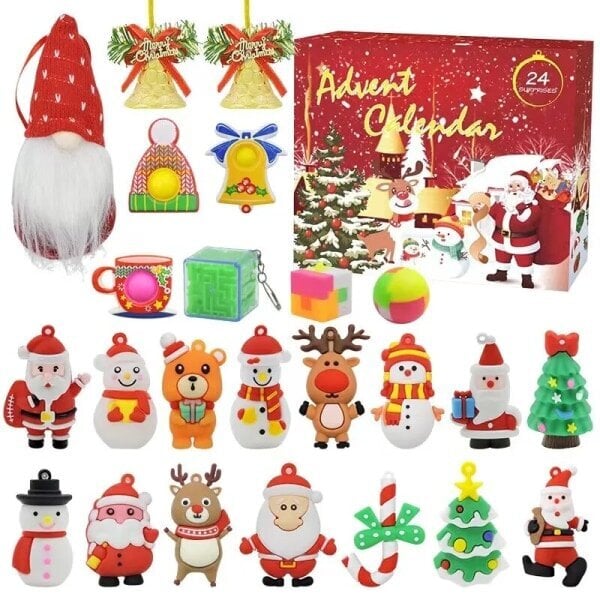 24 kpl/setti Adventtikalenteri Fidget Lelut Joulupukki Tee-se-itse joulupuun riippuriipus 2023 joulukalenteri lelut lapsille tyyliin 6 hinta ja tiedot | Poikien lelut | hobbyhall.fi