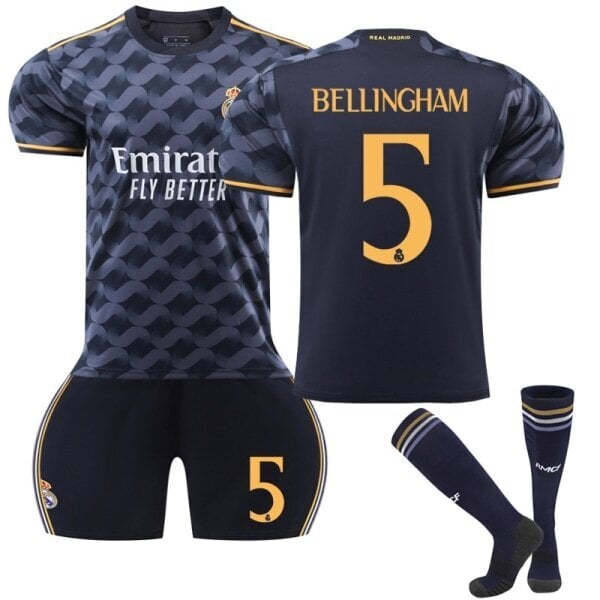 2024 Uusi Real Madrid Away Soccer Jersey Kids No. 5 BELLINGHAM 12–13 vuotta 26 [10–11 vuotta] hinta ja tiedot | Jalkapallovaatteet ja -varusteet | hobbyhall.fi