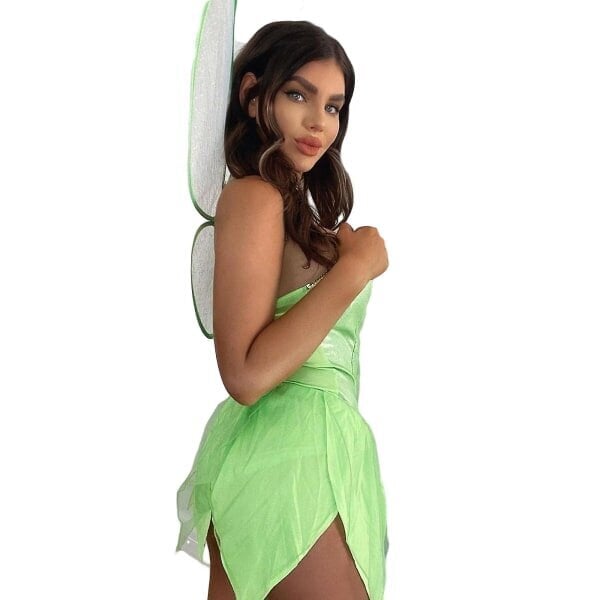 Naisten Elves Tinker Bell -asumekko Green Elves Cosplay -mekko, jossa on vihreät siivet, vihreä S hinta ja tiedot | Naamiaisasut | hobbyhall.fi