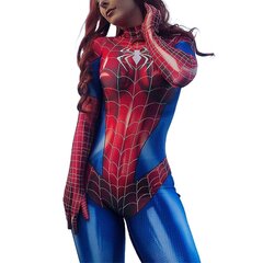 Naisten Spiderman Bodysuit Halloween Superhero Cosplay puku Catsuit Stretch Jumpsuit Romper Party Fancy Dress hinta ja tiedot | Naamiaisasut | hobbyhall.fi