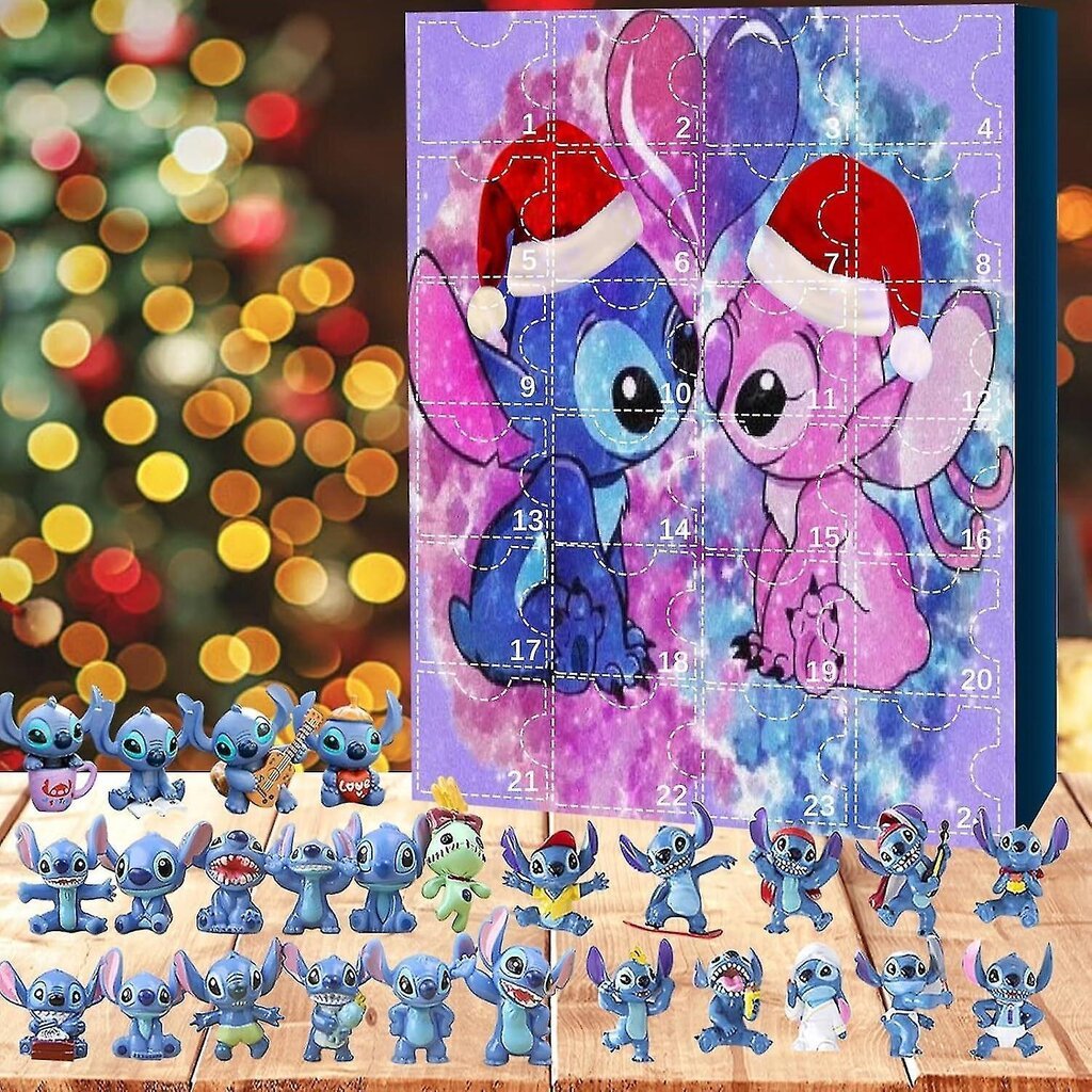 Lilo & Stitch sarjakuvahahmot joulun adventtikalenteri 24kpl sarjakuvaleluja koriste lähtölaskenta kalenteri-HZ2（C） hinta ja tiedot | Joulukoristeet | hobbyhall.fi