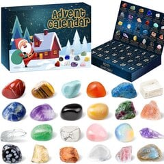 Crystal Advent Calendar 2024, Rock Advent Calendar 2024 Healing Crystal Gemstone adventtikalenteri, 24 erilaista kristalleja ja jalokiviä -kokoelma hinta ja tiedot | Joulukoristeet | hobbyhall.fi