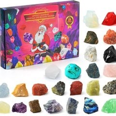 Adventtikalenteri 2024 Rocks, joulun adventtikalenteri 2024, kristalliadventtikalenteri, 24 päivän luonnonkristalliakaattikivi hinta ja tiedot | Kalenterit ja muistikirjat | hobbyhall.fi