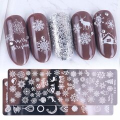 Nailart leimalevy, Nailleimasin - jouluaiheet, joulukoristeet hinta ja tiedot | Manikyyri- ja pedikyyritarvikkeet | hobbyhall.fi