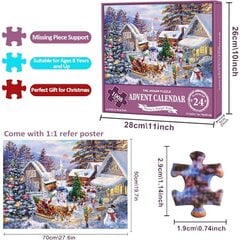 Adventtikalenteri 2024 -palapeli - Puhdas 1008-osainen perhepalapeli, 24 laatikollinen joululaskenta- ja kodinsisustuspalapeli hinta ja tiedot | Joulukoristeet | hobbyhall.fi