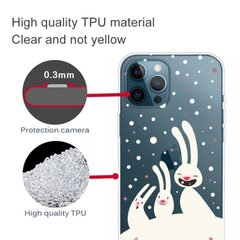 Jouluinen iPhone 12 Pro Max kotelo - Cute Bunnies White hinta ja tiedot | Puhelimen lisätarvikkeet | hobbyhall.fi