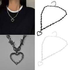 Gothic Heart Kaulakoru Sydän Choker Klavicle Ketju Goth Korut Halloween Joulu Ystävänpäivä Lahja Naisille Miehille Pari Hopea hinta ja tiedot | Kaulakorut | hobbyhall.fi