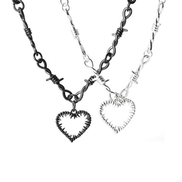 Gothic Heart Kaulakoru Sydän Choker Klavicle Ketju Goth Korut Halloween Joulu Ystävänpäivä Lahja Naisille Miehille Pari Hopea hinta ja tiedot | Kaulakorut | hobbyhall.fi