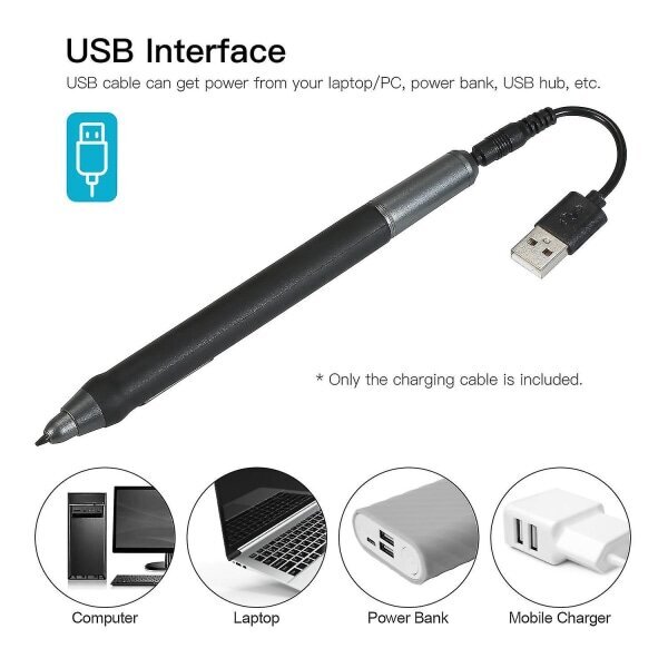 Stylus-latauskaapeli USB laturi 12 cm Bosto/ugee/huion/wacom Graphics Drawing Tablet Ladattava kynä hinta ja tiedot | Kaapelit ja adapterit | hobbyhall.fi