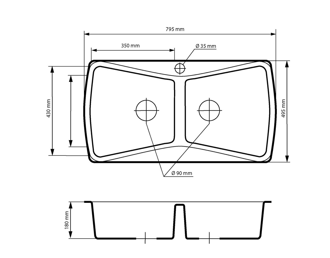 Kahden kulhon graniittiallas Granitan keittiöhana hinta ja tiedot | Keittiöaltaat | hobbyhall.fi