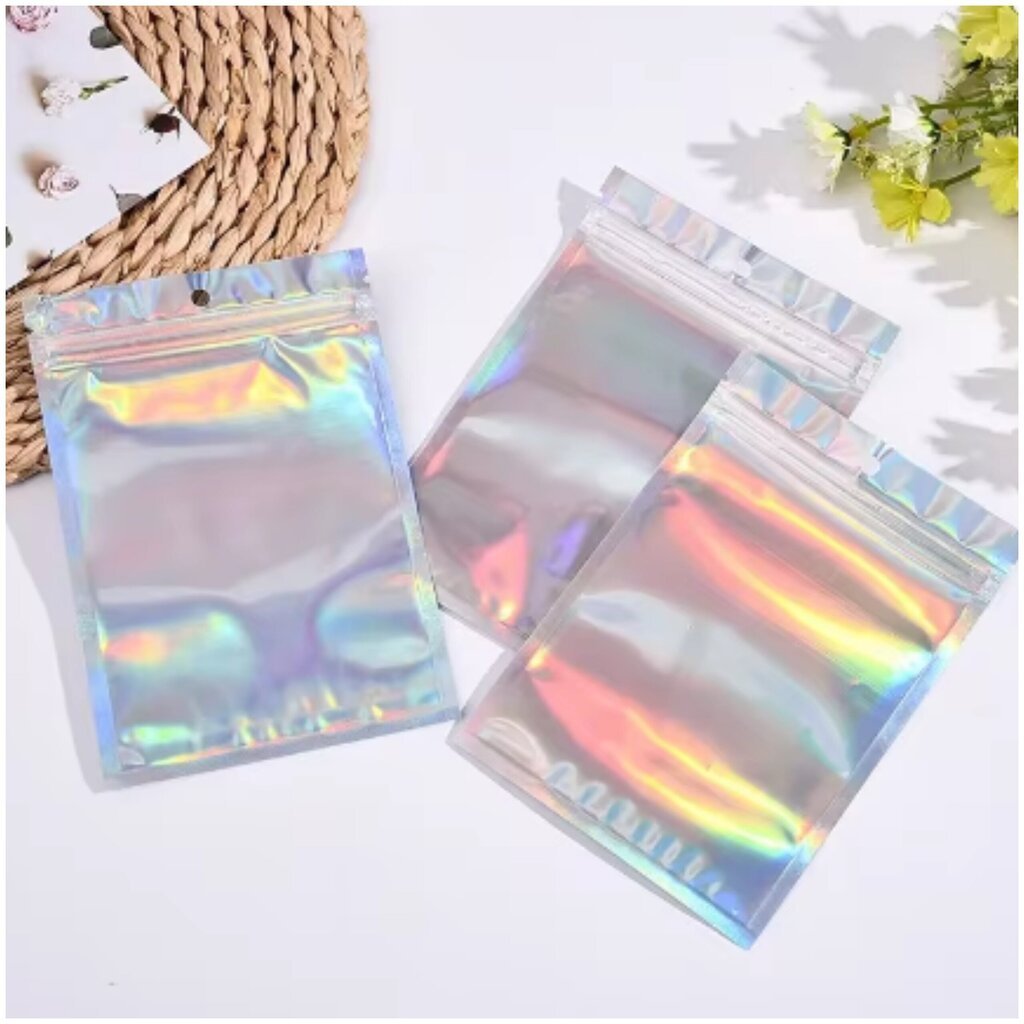 12 x 20 cm ZIP LOCK/MINIGRIP pussit - holografinen, sateenkaari, vetoketjullinen - 100 kpl pakkaus hinta ja tiedot | Lahjapaketointi | hobbyhall.fi