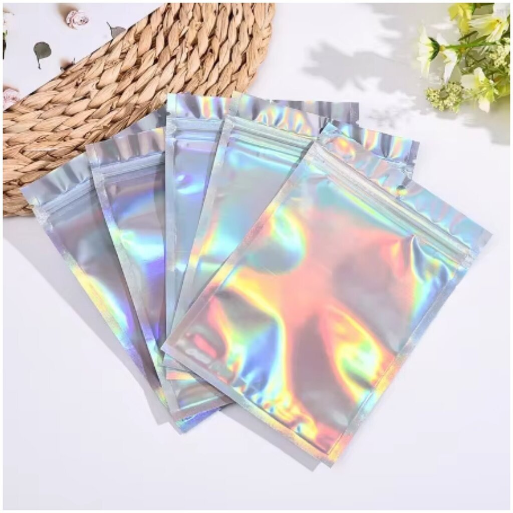 14 x 20 cm ZIP LOCK/MINIGRIP pussit - holografinen, sateenkaari, vetoketjullinen - 100 kpl pakkaus hinta ja tiedot | Lahjapaketointi | hobbyhall.fi