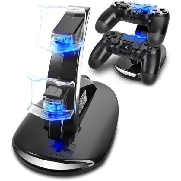 Ohjainlaturi Yhteensopiva PS4:lle, ZB ZealBoom Playstation 4 Games Dualshock 4 Dock Charger Jalustalle PS4, PS4 Slim, PS4 Pro -ohjaimelle hinta ja tiedot | Pelikonsolitarvikkeet | hobbyhall.fi