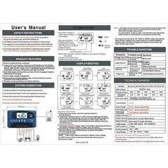 MPPT-aurinkokontrollerin akkulaturi 12V/24V, 30A hinta ja tiedot | Auton akkulaturit | hobbyhall.fi