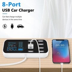 A9s Nopea autolaturi 8 Port Multi Usb Lcd-näyttö puhelimen laturi 12v akkulaturi Usb Hub for Pho hinta ja tiedot | Paristolaturit | hobbyhall.fi