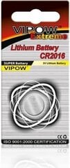 Vipow patteri, CR2016, 1 kpl hinta ja tiedot | Paristot | hobbyhall.fi