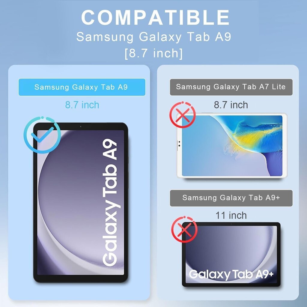 Yenapoon Samsung Galaxy Tab A9 8,7" 2kpl hinta ja tiedot | Tablettien lisätarvikkeet | hobbyhall.fi