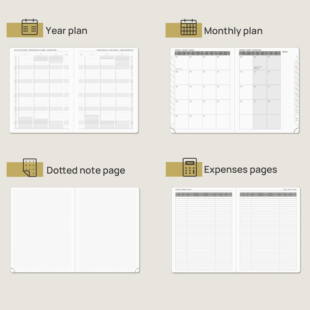 Poprun Premium Diary 2024 A5 hinta ja tiedot | Vihkot, muistikirjat ja paperit | hobbyhall.fi