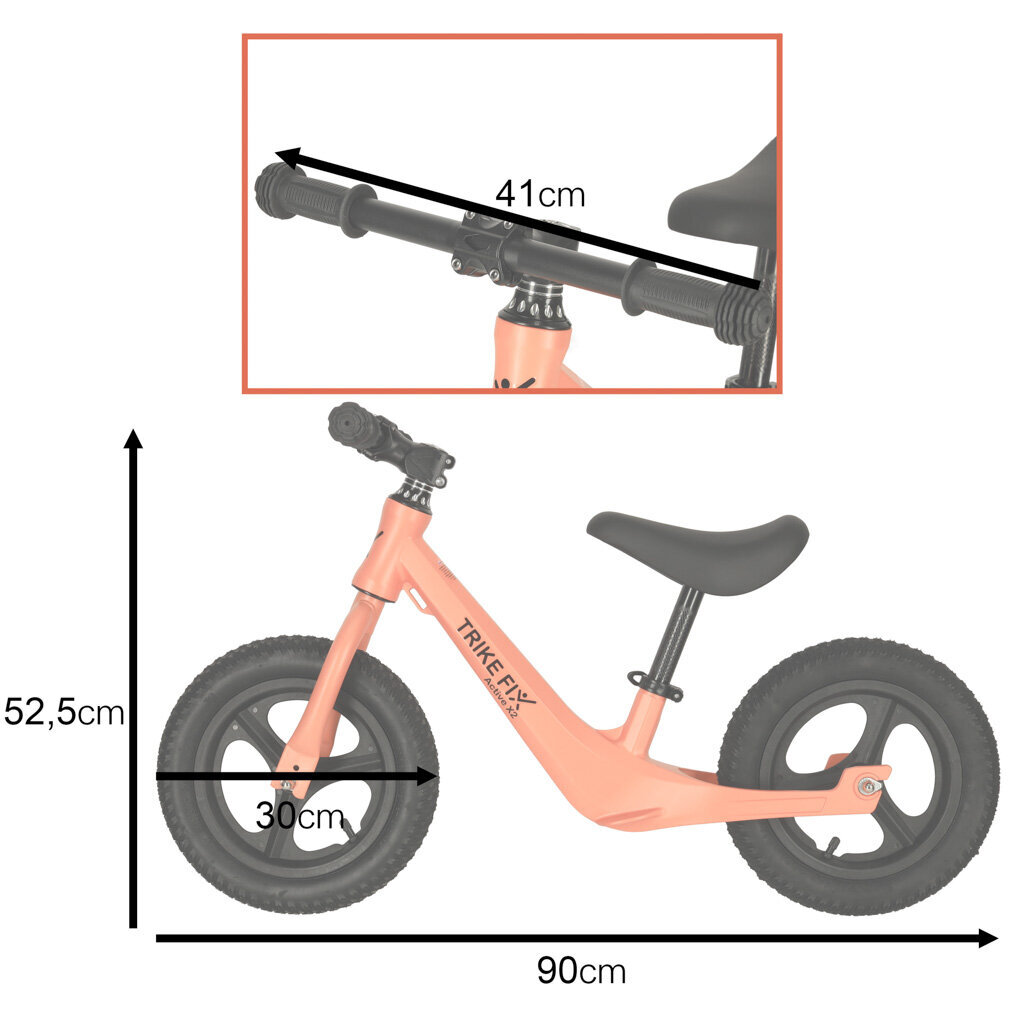 Tasapainopyörä lapsille, oranssi, Trike Fix Active X2 hinta ja tiedot | Potkupyörät | hobbyhall.fi