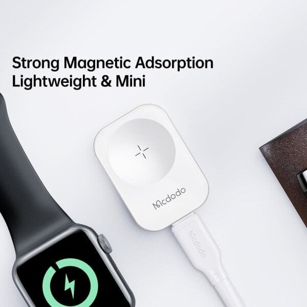 MCDODO Apple Watch Series 7 - 1 kannettava magneettinen langaton laturi White hinta ja tiedot | Älykellojen ja aktiivisuusrannekkeiden lisätarvikkeet | hobbyhall.fi