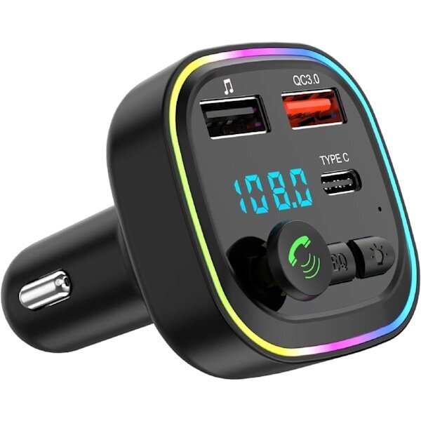 Auton Bluetooth FM-lähetin, Auton Bluetooth-sovitin, Radio MP3 -soitin, 2 USB-porttia 5V/3A, 20W QC3.0+Type C PD Nopea auton laturi, Handsfree-auto hinta ja tiedot | Kaiuttimet | hobbyhall.fi