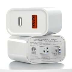 20 W USB Type-C PD -kaksiporttilaturi iPhone 14 15 Fast Chartille EU-Plug hinta ja tiedot | Paristolaturit | hobbyhall.fi