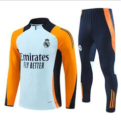 2425 Uusi Real Madrid Soccer pitkähihainen puolivetoketjuinen aikuisten ja lasten harjoituspaita harmaa-oranssi 14 hinta ja tiedot | Jalkapallovaatteet ja -varusteet | hobbyhall.fi