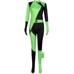 Tytöt Kim Possible Shego Cosplay -asu Bodysuit Jumpsuit Carnival Party -16-17 vuotta hinta ja tiedot | Naamiaisasut | hobbyhall.fi