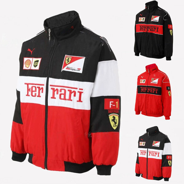 Takki 2023 Ferrari Black Embroidery Exclusive F1 Team Racing hinta ja tiedot | Miesten takit | hobbyhall.fi