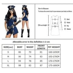 Useita seksikkäitä poliisin naisten virkapukuja Halloween Clubwear vetoketjuasu Cosplay Carnival Masquerade mekko M hinta ja tiedot | Naamiaisasut | hobbyhall.fi