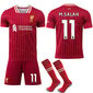 2024-2025 Liverpool Home Kids Aikuisten jalkapallopaita ja sukat nro 11 M.SALAH 24 hinta ja tiedot | Jalkapallovaatteet ja -varusteet | hobbyhall.fi