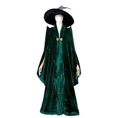 Harry Potter Minerva McGonagall Tylypahkan rehtorin vaatteet aikuisten Halloween-cosplay-asu w hinta ja tiedot | Jalkapallovaatteet ja -varusteet | hobbyhall.fi