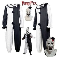 Art The Clown Cosplay Movie Terrifier 2 Art The Clown Cosplay -asu Jumpsuit Mask Halloween Puvut Naamio miehille Naisten maski2 S hinta ja tiedot | Puutarhakalusteet | hobbyhall.fi