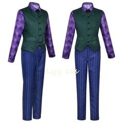 Heath Ledger Cosplay Suit -elokuva The Dark Knight Joker -asu Purppuratakki Täysi setit Halloween Clown Trenditakki Cos L hinta ja tiedot | Naamiaisasut | hobbyhall.fi